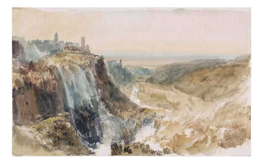 View of Tivoli from the Valley, with the Cascatelli and the Santuario di Ercole Vincitore, 1819 by John Mallord William Turner RA, 12x8"(A4) Poster