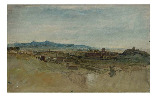 View of the Baths of Caracalla, from the Palatine Hill, Rome, 1819 by John Mallord William Turner RA, 12x8"(A4) Poster