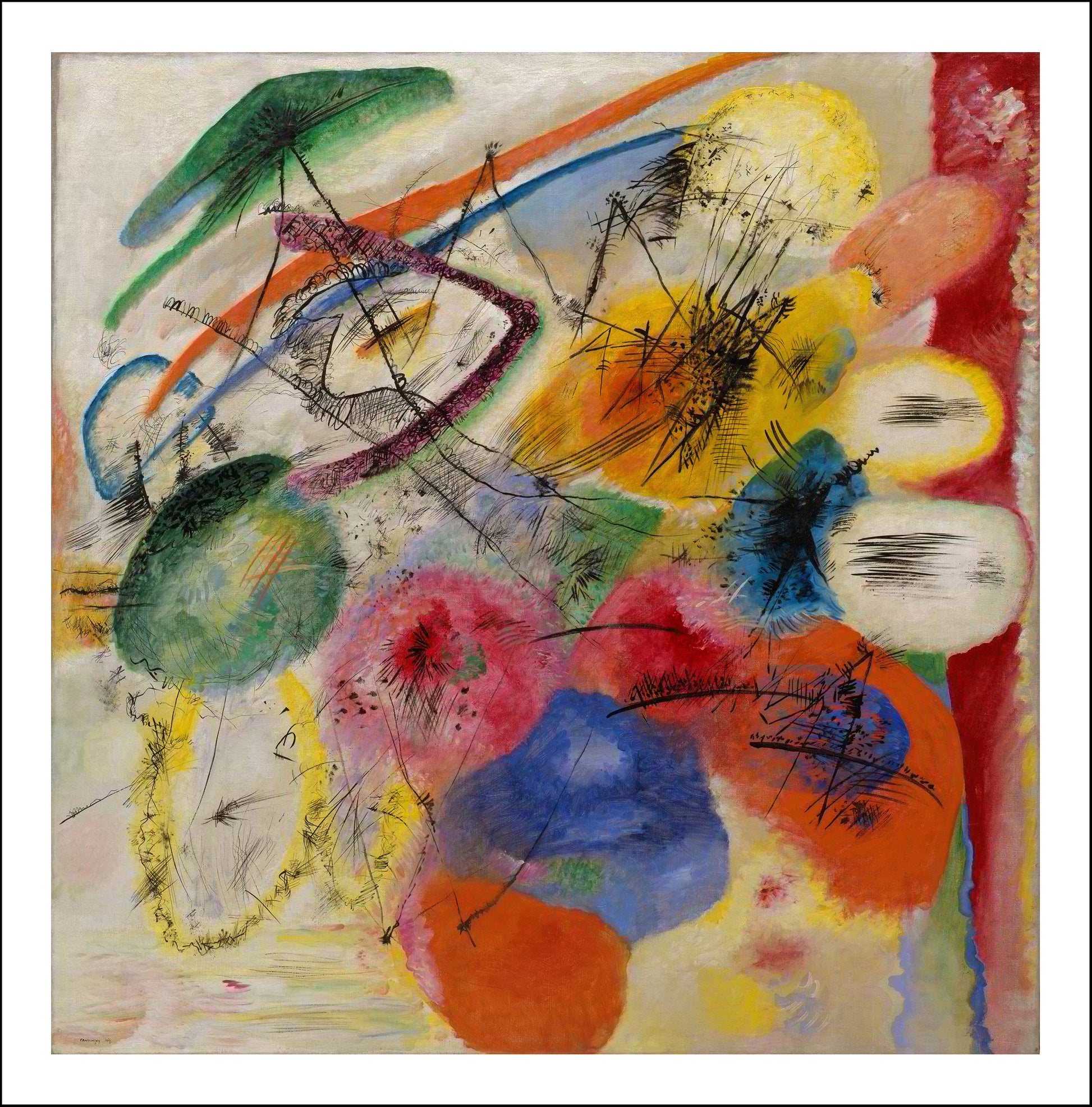 BLACK LINES by Wassily Kandinsky, 12x8"(A4) Poster Print