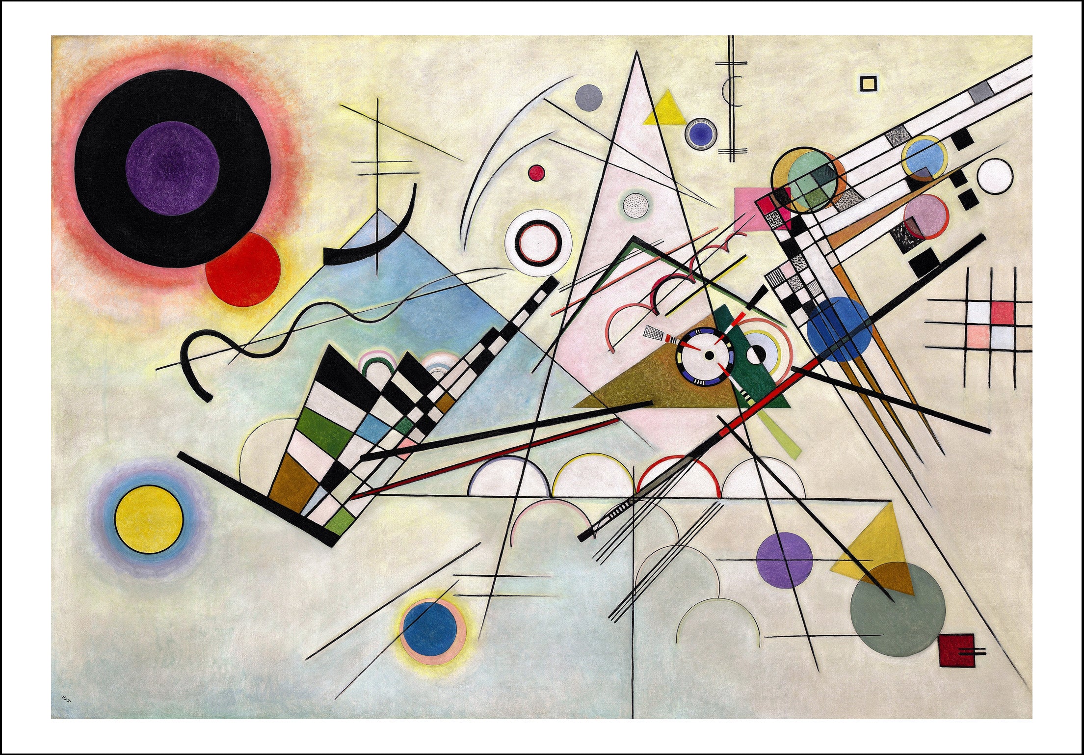 COMPOSITION 8 by Wassily Kandinsky, 16x12"(A3) Poster Print