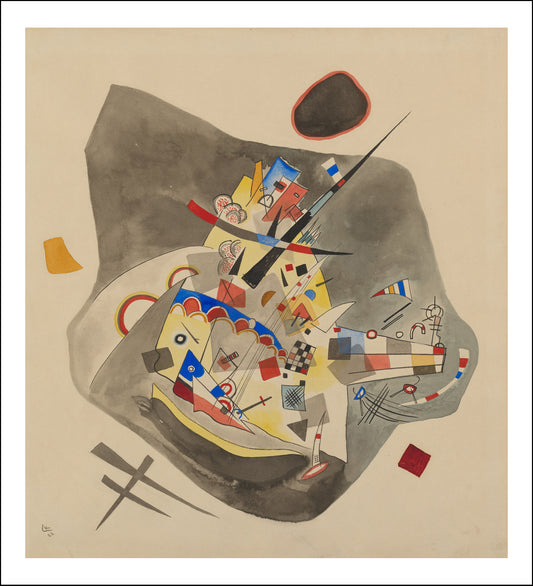 GRAY SPOT by Wassily Kandinsky, 16x12"(A3) Poster Print