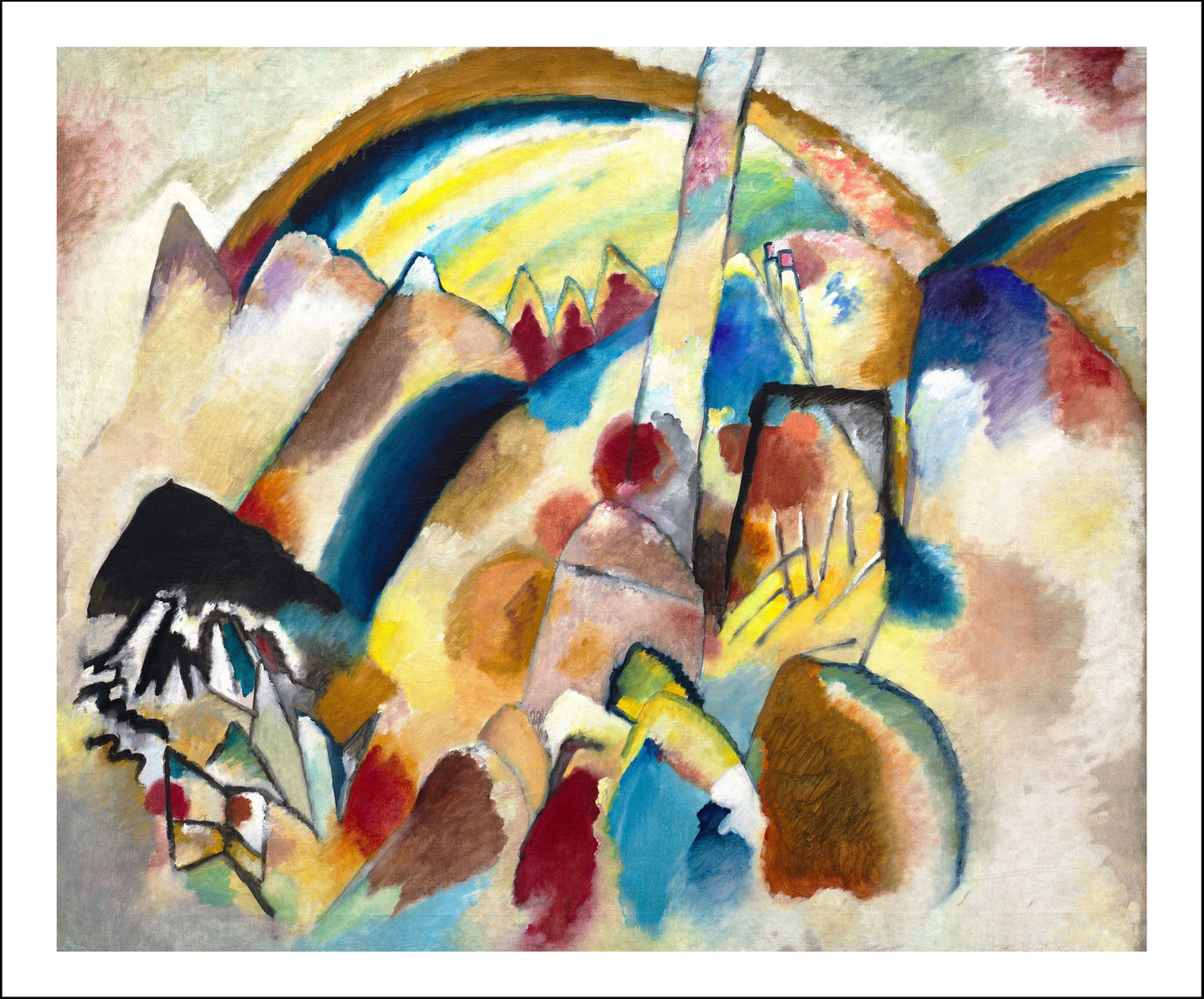 LANDSCAPE WITH RED SPOTS by Wassily Kandinsky, 16x12"(A3) Poster Print