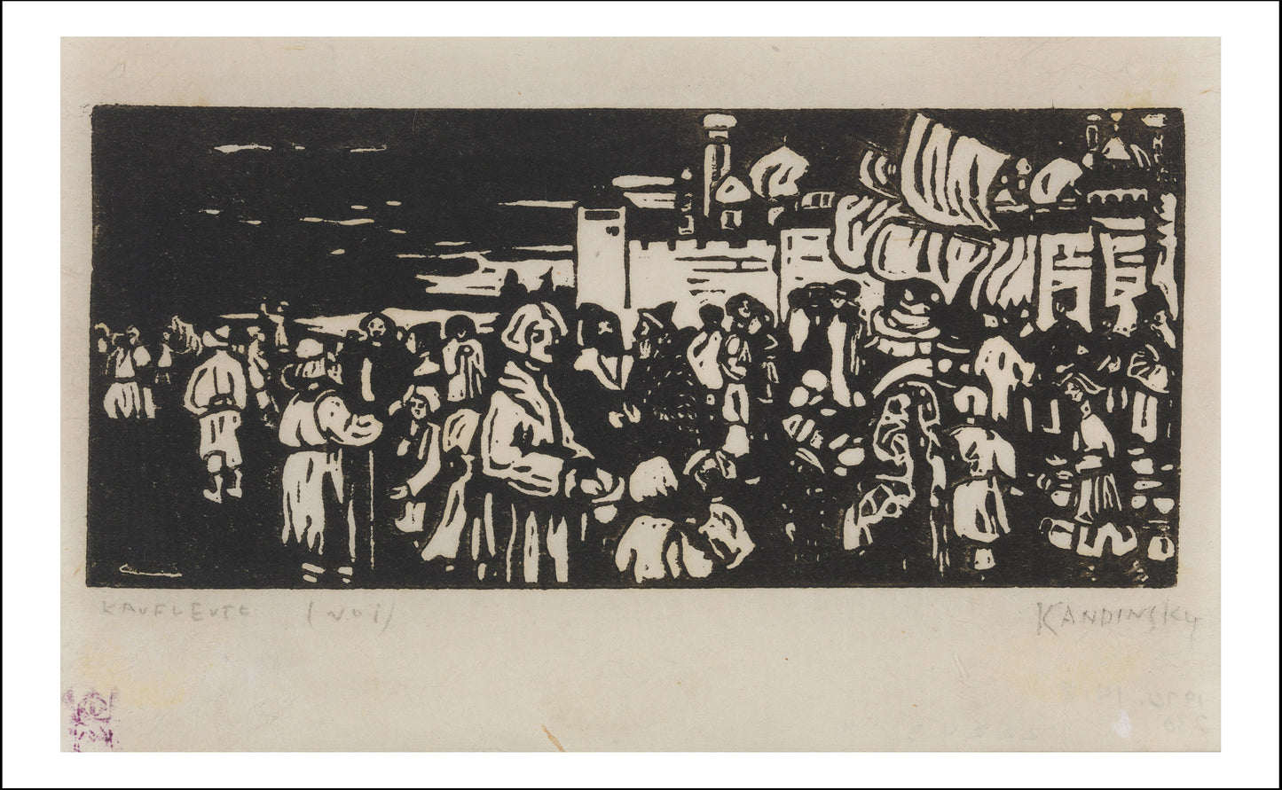 MERCHANTS by Wassily Kandinsky, 12x8"(A4) Poster Print