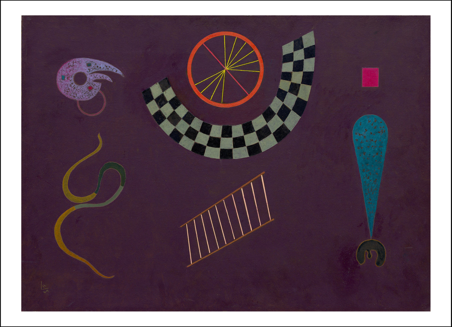 RIBBON WITH SQUARES by Wassily Kandinsky, 16x12"(A3) Poster Print