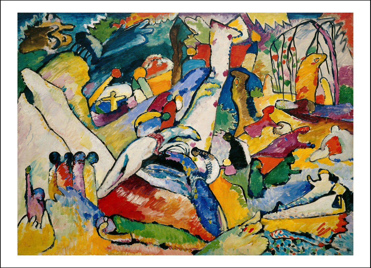 SKETCH FOR COMPOSITION 2  1910 by Wassily Kandinsky, 12x8"(A4) Poster Print
