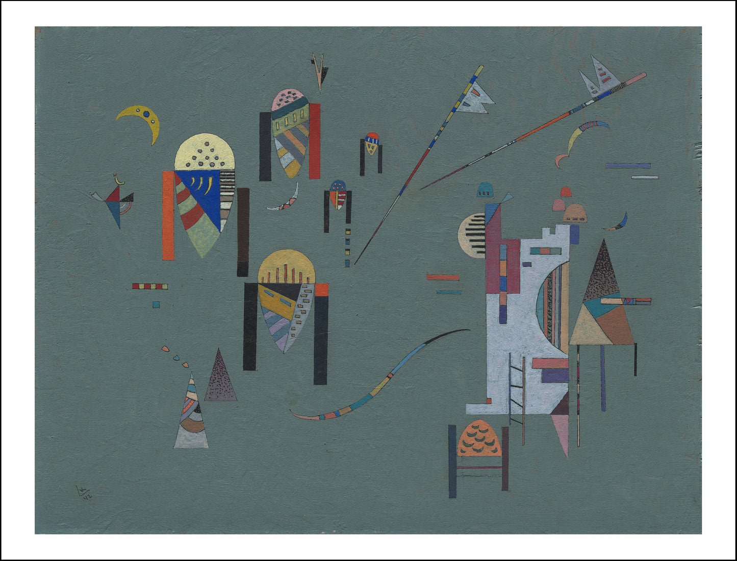 VERTICAL ACCENTS by Wassily Kandinsky, 16x12"(A3) Poster Print