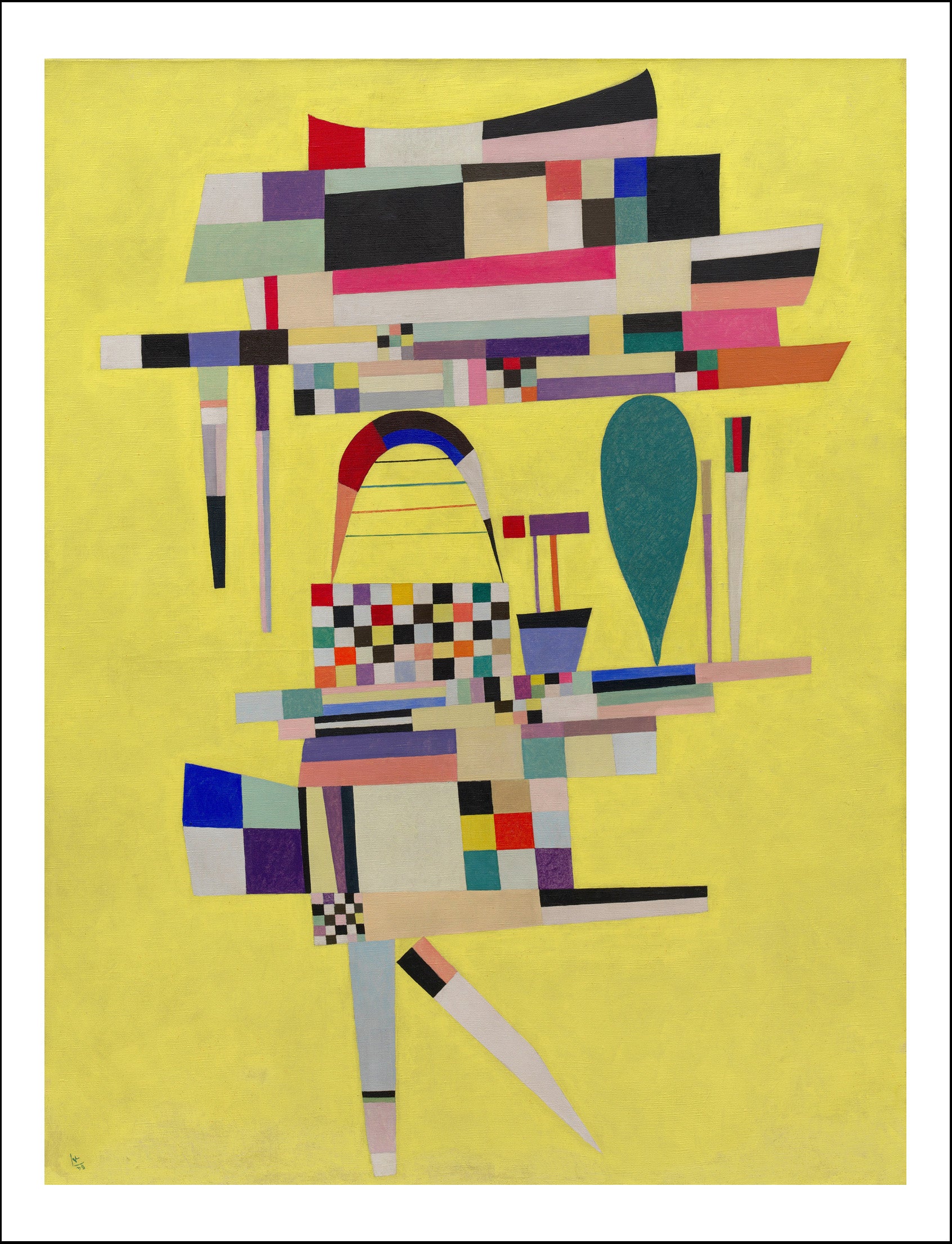YELLOW PAINTING by Wassily Kandinsky, 16x12"(A3) Poster Print
