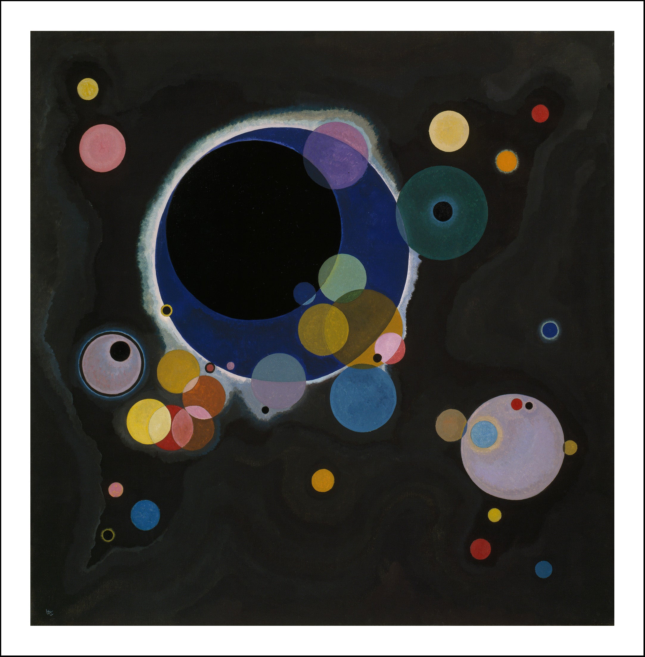 Einige Kreise by Wassily Kandinsky, 12x8"(A4) Poster Print
