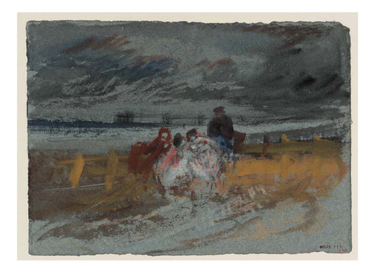 Waiting near the Pier, Brighton, 1827-28 by John Mallord William Turner RA, 12x8"(A4) Poster
