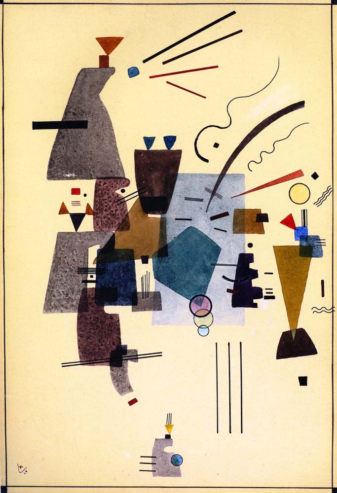 Warmed Cool - Wassily Kandinsky -1924 by Wassily Kandinsky, 16x12"(A3) Poster Print