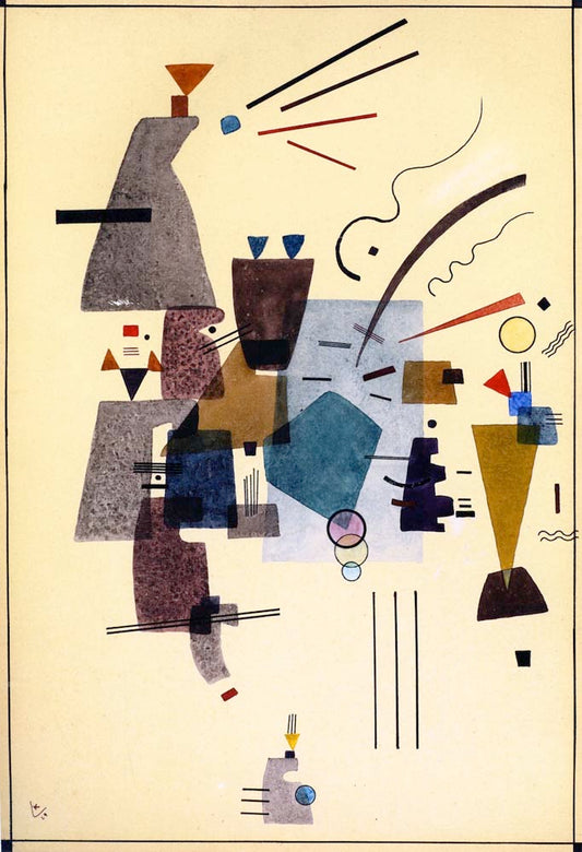 Warmed Cool - Wassily Kandinsky -1924 by Wassily Kandinsky, 12x8"(A4) Poster Print