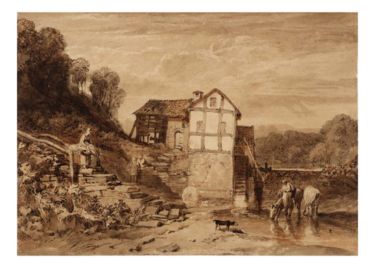 Water Mill, 1808 by John Mallord William Turner RA, 12x8"(A4) Poster