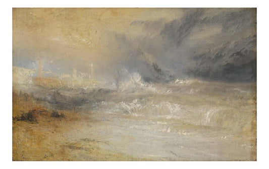 Waves Breaking on a Lee Shore at Margate (Study for 'Rockets and Blue Lights'), 1840 by John Mallord William Turner RA, 12x8"(A4) Poster