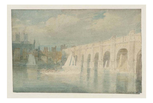 Westminster Bridge, with the Abbey Seen across the River, 1796 by John Mallord William Turner RA, 12x8"(A4) Poster