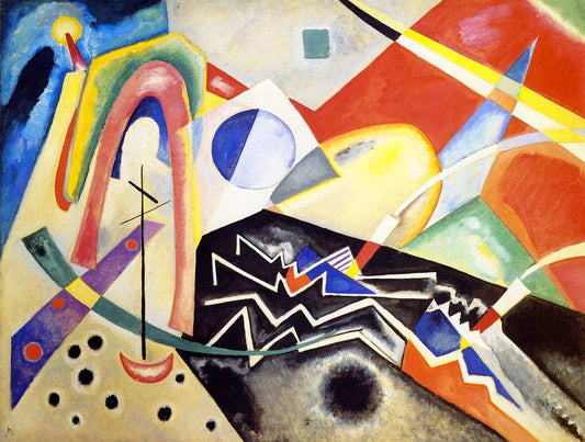 White Zig Zag - Wassily Kandinsky -1922 by Wassily Kandinsky, 16x12"(A3) Poster Print