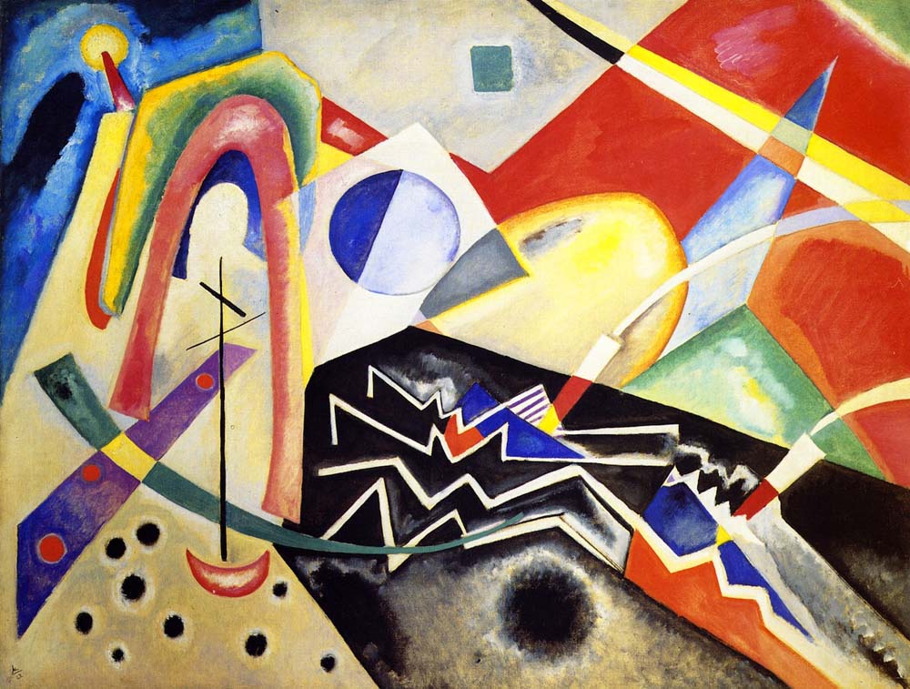 White Zig Zag - Wassily Kandinsky -1922 by Wassily Kandinsky, 12x8"(A4) Poster Print