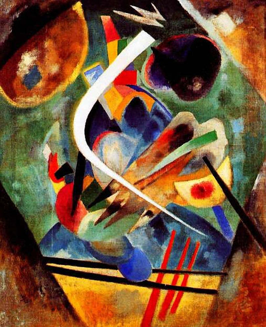 White line - Wassily Kandinsky -1920 by Wassily Kandinsky, 16x12"(A3) Poster Print