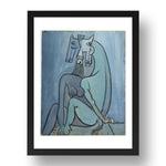 Wifredo Lam: Satan, modernist artwork, A3 Size Reproduction Poster Print in 17x13" Black Frame