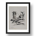 Wifredo Lam: Untitled, modernist artwork, A3 Size Reproduction Poster Print in 17x13" Black Frame