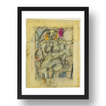 Willem de Kooning: Seated Woman, modernist artwork, A3 Size Reproduction Poster Print in 17x13" Black Frame