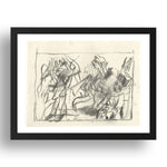 Willem de Kooning: Untitled (3), modernist artwork, A3 Size Reproduction Poster Print in 17x13" Black Frame