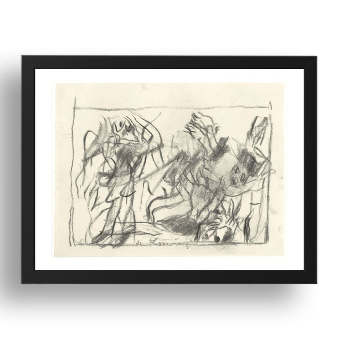 Willem de Kooning: Untitled (3), modernist artwork, A3 Size Reproduction Poster Print in 17x13