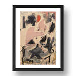 Willem de Kooning: Valentine, modernist artwork, A3 Size Reproduction Poster Print in 17x13" Black Frame
