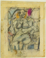 Willem de Kooning - Seated Woman, vintage art, A3 (16x12")  Poster Print 