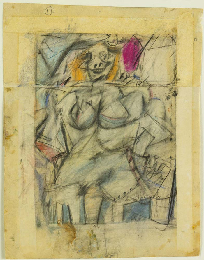 Willem de Kooning - Seated Woman, vintage art, A3 (16x12