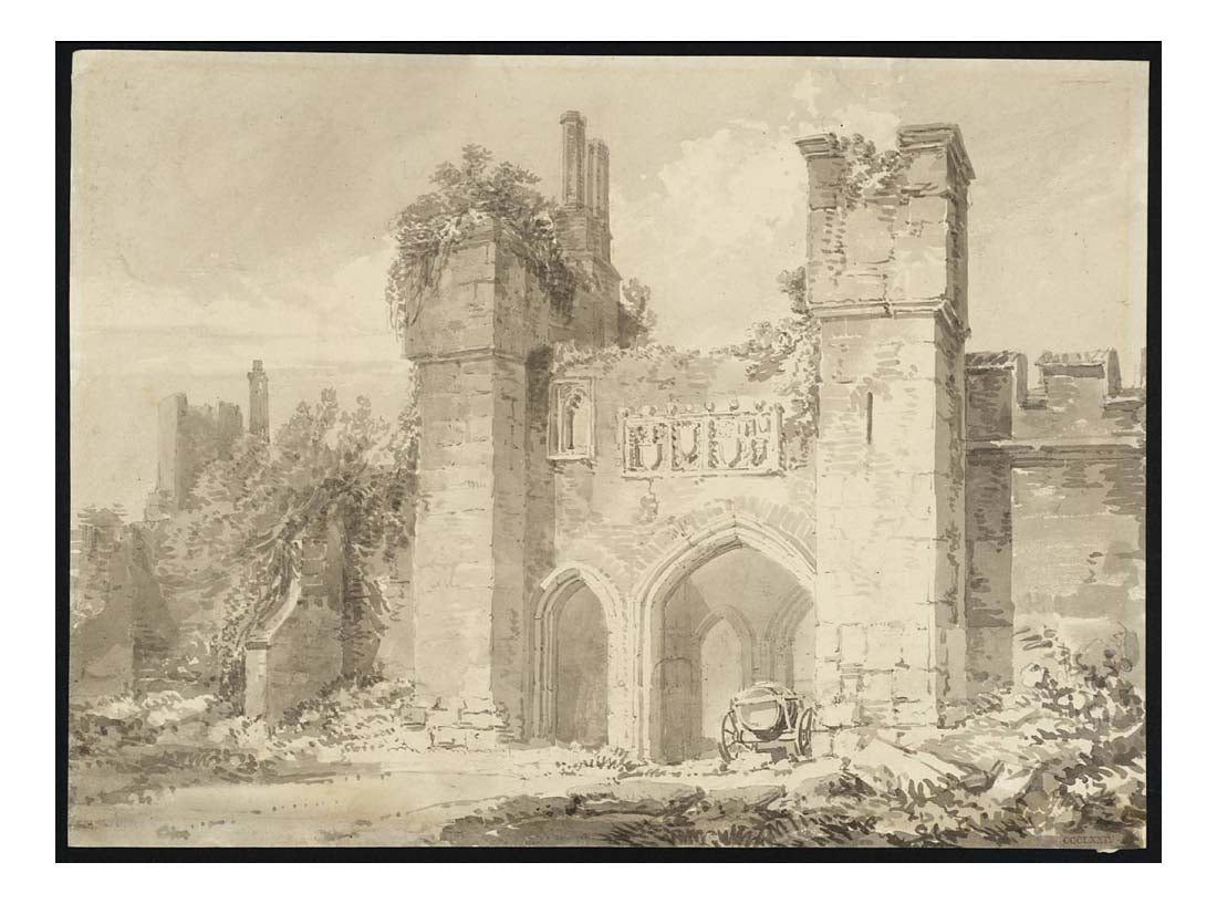 Wingfield Manor, The Inner Gateway, 1795-97 by John Mallord William Turner RA, 12x8"(A4) Poster