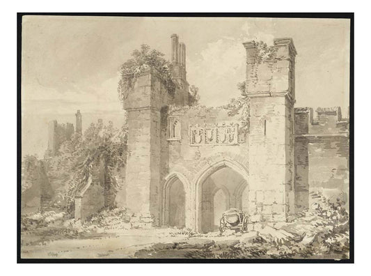 Wingfield Manor, The Inner Gateway, 1795-97 by John Mallord William Turner RA, 12x8"(A4) Poster