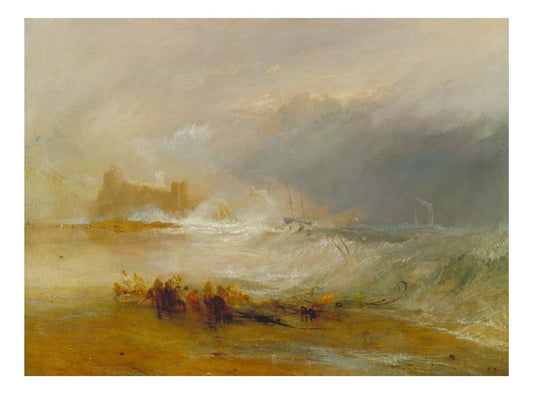 Wreckers - Coast of Northumberland, with a Steam-Boat Assisting a Ship Off Shore, 1834 by John Mallord William Turner RA, 12x8"(A4) Poster