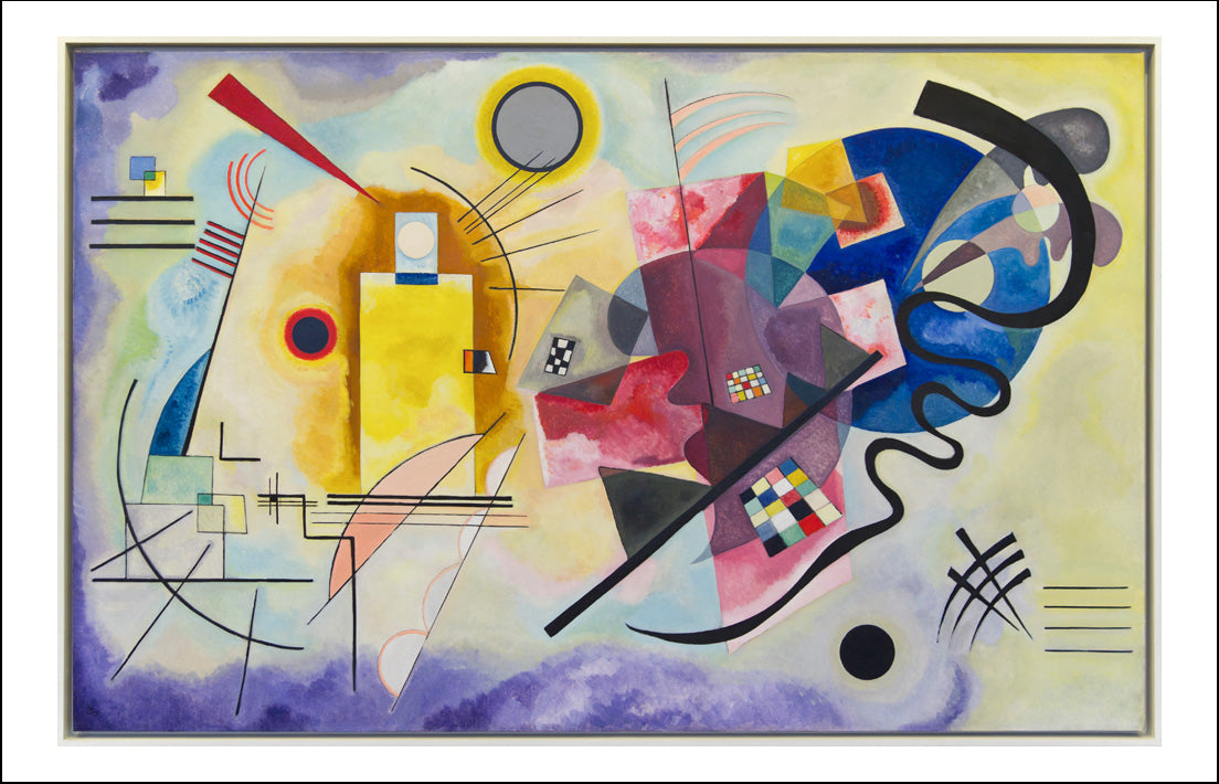 Yellow Red Blue Abstract by Wassily Kandinsky, 16x12"(A3) Poster Print