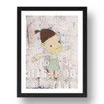 Yoshitomo Nara: My Little Sister, modernist artwork, A3 Size Reproduction Poster Print in 17x13" Black Frame