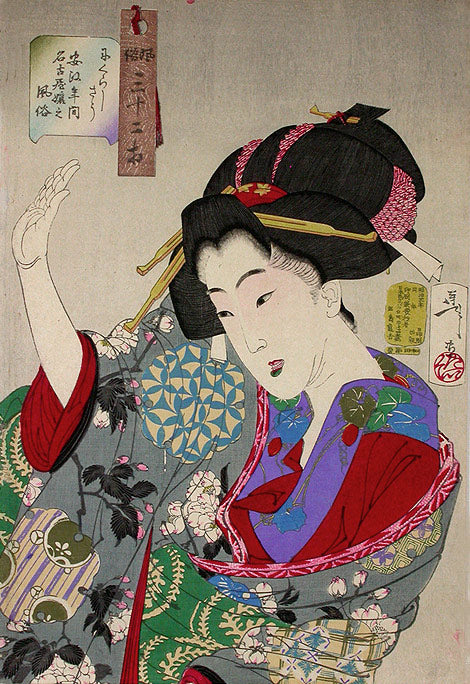 Yoshitoshi 32 aspect, historic, vintage ukiyo-e Japan artwork,12x8"(A4) Poster Print