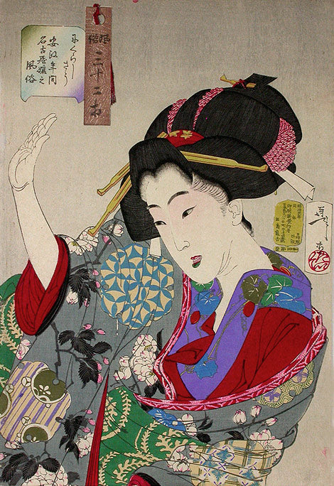 Yoshitoshi 32 aspect, historic, vintage ukiyo-e Japan artwork,12x8"(A4) Poster Print