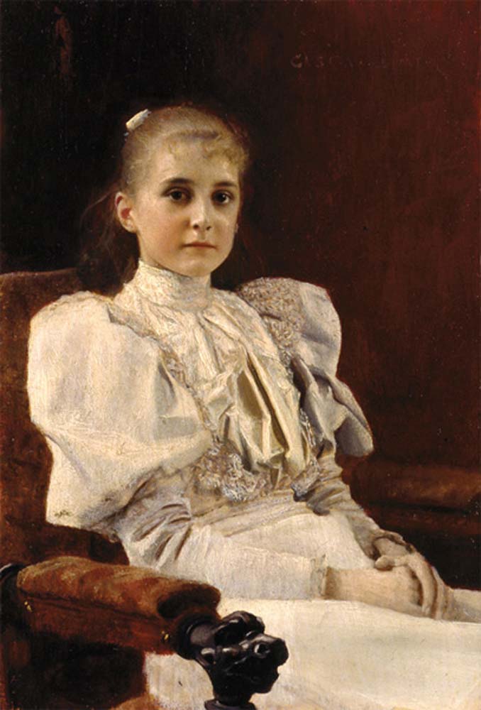 Young Girl Seated - Gustav Klimt - 1894, 16x12" (A3) Poster Print