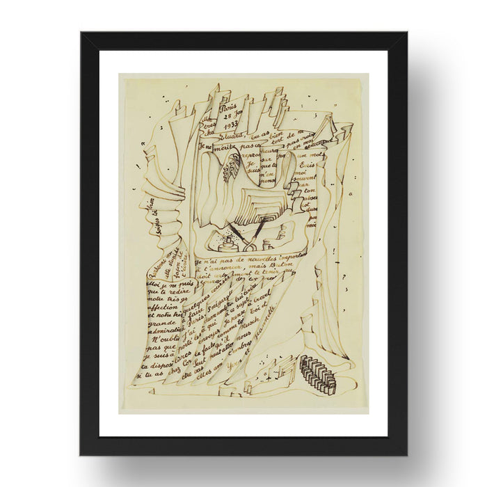 Yves Tanguy: Letter to Paul Eluard, modernist artwork, A3 Size Reproduction Poster Print in 17x13