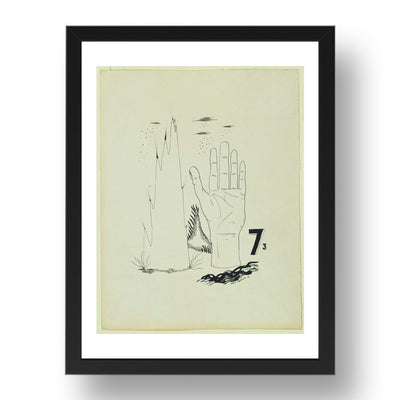 Yves Tanguy: Untitled, modernist artwork, A3 Size Reproduction Poster Print in 17x13" Black Frame