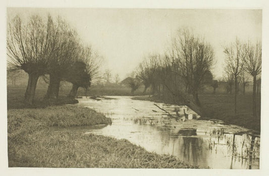 A Backwater on the Lea by  Peter Henry Emerson, 23x16"( A2 size ) Poster Print