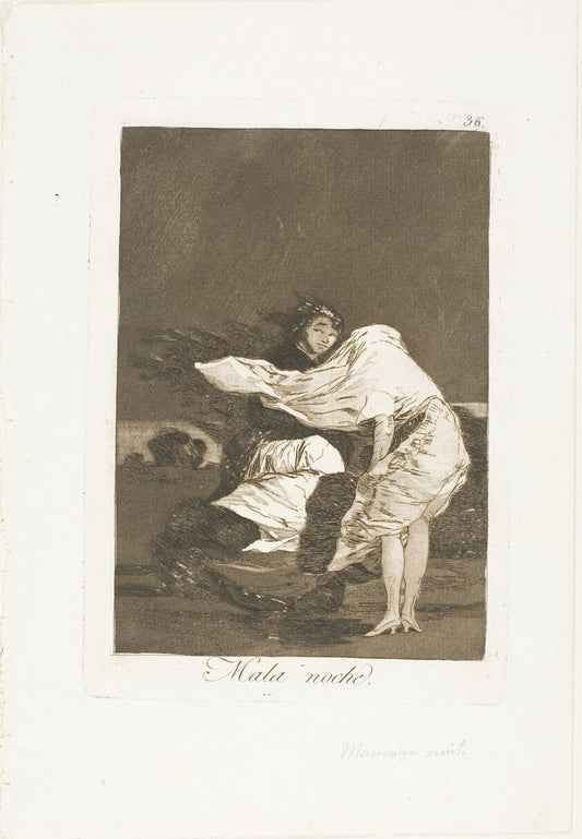 A Bad Night, plate 36 from Los Caprichos by  Francisco Jose de Goya y Lucientes,23x16"( A2 size ) Poster Print