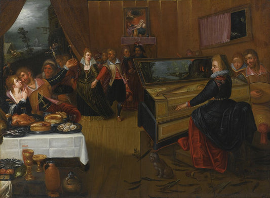 A Banquet Scene, An Allegory on Love and Lust, vintage artwork by Hieronymus Francken I, A3 (16x12") Poster Print