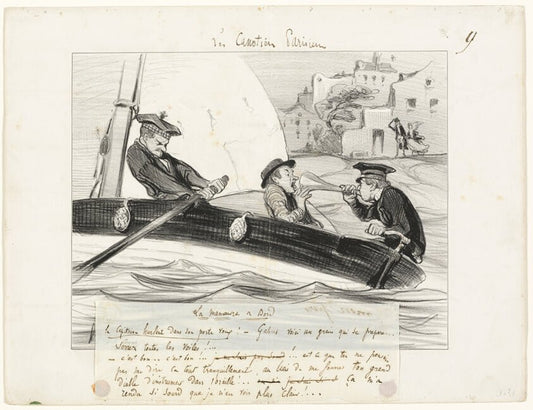 A Boat Maneuver, plate nine from Les Canotiers Parisiens by  Honore-Victorin Daumier,23x16"( A2 size ) Poster Print
