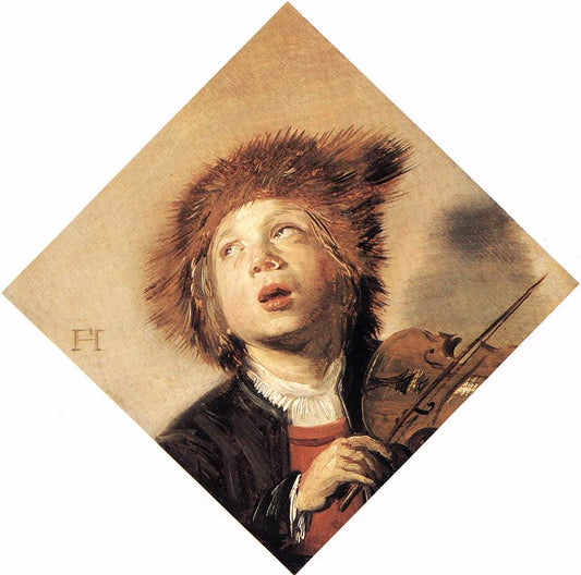 A Boy with a Violin by Frans Hal, vintage art, modern poster print