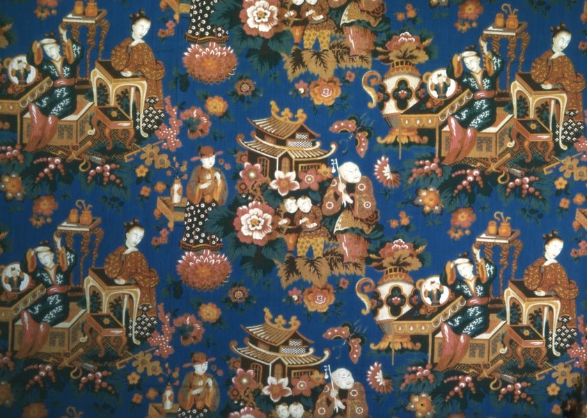 A Chinese Tea Party (Furnishing Fabric) by  Manufactured by  Daniel Lee & Co. (English, active 1876-1900), 23x16"( A2 size) Poster Print