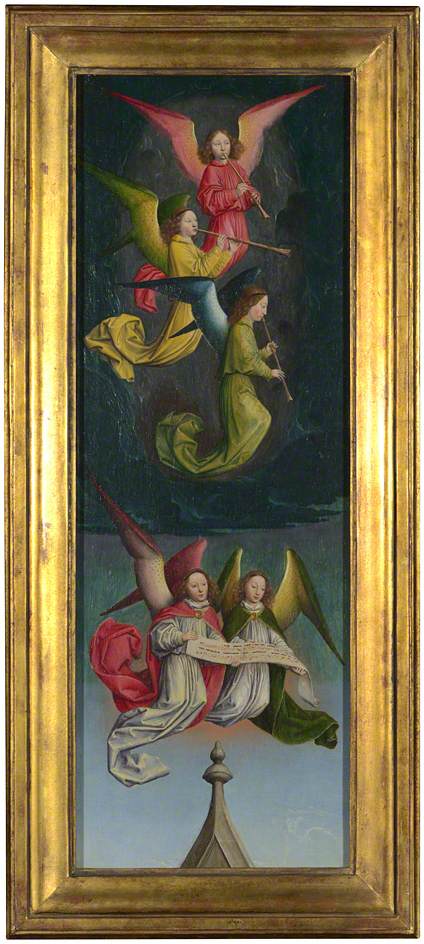 A Choir of Angels (from an altarpiece), vintage artwork by Simon Marmion, A3 (16x12") Poster Print