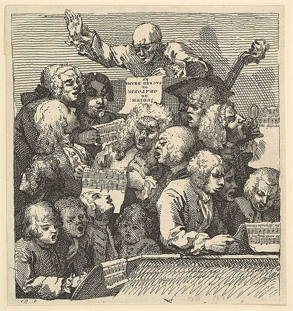 A Chorus of Singers  or The Oratorio December 1732-William Hog, vintage art, A3 (16x12") Poster Print