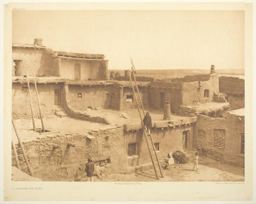 A Corner of Zuni by  Edward S. Curtis, 23x16"( A2 size) Poster Print