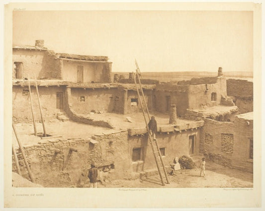 A Corner of Zuni by  Edward S. Curtis, 23x16"( A2 size) Poster Print