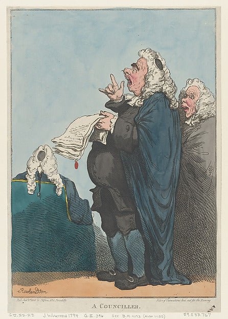 A Counciller [sic] January 1, 1801-Thomas Rowlandson , vintage art, A3 (16x12") Poster Print